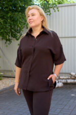 Костюм 26.2973 б Американський креп, колір Темний шоколад, 48(XL), 50(ХХL), 52(3XL) - Зображення 3