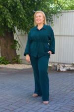 Костюм 26.2928 б Американський креп, колір Смарагдовий, 48(XL), 50(ХХL), 52(3XL)