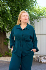 Костюм 26.2928 б Американський креп, колір Смарагдовий, 48(XL), 50(ХХL), 52(3XL) - Зображення 6