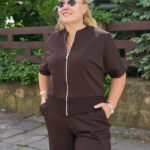 Komplet 26.2977 dzianina dresowa dwunitkowa, kolor Ciemna czekolada, 48(XL), 50(XXL), 52(3XL)