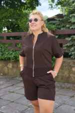 Komplet 26.2977 dzianina dresowa dwunitkowa, kolor Ciemna czekolada, 48(XL), 50(XXL), 52(3XL)
