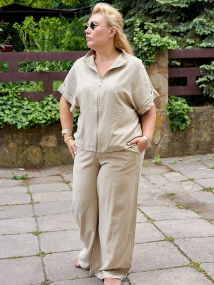 Комплект 26.2961 лен на райе, цвят Лате, 46(L), 48(XL), 50(XXL)