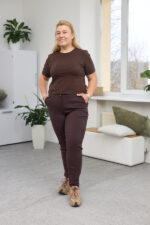 Pantaloni 26.1528 bumbac, culoare Ciocolata inchisa, 50(XXL), 52(3XL), 54(4XL) - Image 5