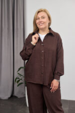 Костюм 26.2929 б Льон, колір Темний шоколад, 46(L), 48(XL), 50(ХХL) - Зображення 5