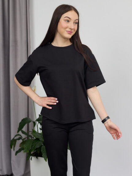 Костюм 26.1553 н Трикотаж двухнитка, колір Чорний, 42(S), 44(М), 46(L)