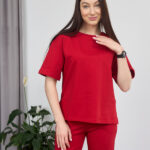 Komplet 26.1553 dzianina dresowa dwunitkowa, kolor Czerwony, 42(S), 44(M), 46(L)