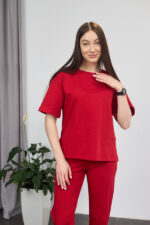 Komplet 26.1553 dzianina dresowa dwunitkowa, kolor Czerwony, 42(S), 44(M), 46(L)