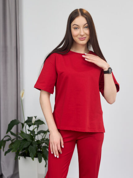 Костюм 26.1553 н Трикотаж двухнитка, колір Червоний, 42(S), 44(М), 46(L)