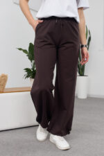 Pantaloni 26.2751 tricot dublu, culoare Ciocolata inchisa, 40(XS), 42(S), 44(M), 46(L)