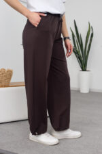 Pantaloni 26.2751 tricot dublu, culoare Ciocolata inchisa, 40(XS), 42(S), 44(M), 46(L) - Image 3