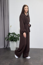 Set 26.2928 crep american, culoare Ciocolata inchisa, 42(S), 44(M), 46(L) - Image 3