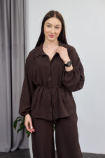 Set 26.2928 crep american, culoare Ciocolata inchisa, 42(S), 44(M), 46(L) - Image 6