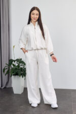 Set 26.2935 Boho-Leinen, Farbe Milchweiß, 40(XS), 42(S), 44(M)