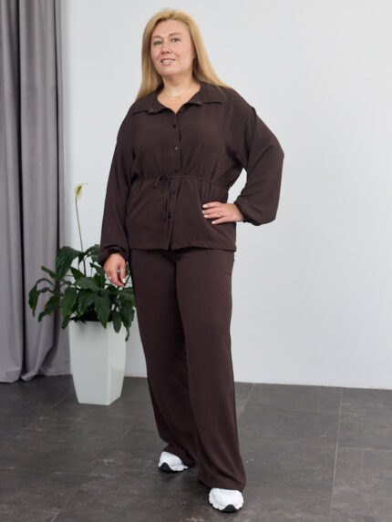 Костюм 26.2928 б Американський креп, колір Темний шоколад, 48(XL), 50(ХХL), 52(3XL)