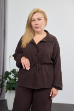 Комплект 26.2928 американски креп, цвят Тъмен шоколад, 48(XL), 50(XXL), 52(3XL) - Image 6