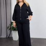 Set 26.2935 Boho-Leinen, Farbe Schwarz, 46(L), 48(XL)