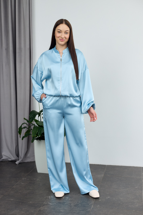 sera7794 Set 26.2947 double Armani mătase, culoare Albastru deschis, 40(XS), 42(S), 44(M) - Image 1