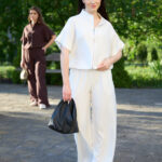Set 26.2961 striped linen, color Milk, 40(XS), 42(S), 44(M)