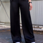 Pantaloni 26.2964 double Armani mătase, culoare Negru, 42(S), 44(M), 46(L)