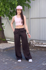 Pantaloni 26.2964 double Armani mătase, culoare Ciocolata inchisa, 42(S), 44(M), 46(L) - Image 5