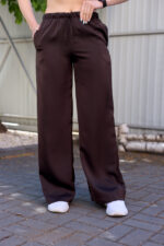 Pantaloni 26.2964 double Armani mătase, culoare Ciocolata inchisa, 42(S), 44(M), 46(L)