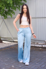 Pants 26.2964 double Armani silk, color Light blue, 42(S), 44(M), 46(L)