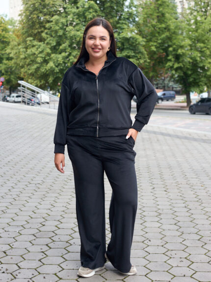 Костюм 26.2991 б Велюр тонкий, колір Чорний, 46(L), 48(XL), 50(ХХL)