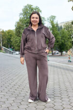 Костюм 26.2991 б Велюр тонкий, колір Темний шоколад, 46(L), 48(XL), 50(ХХL)