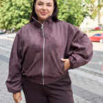 Вітровка 26.2958 б Замш на дайвінгу, колір Кавовий, 46(L)-48(XL), 50(ХХL)- 52(3XL)