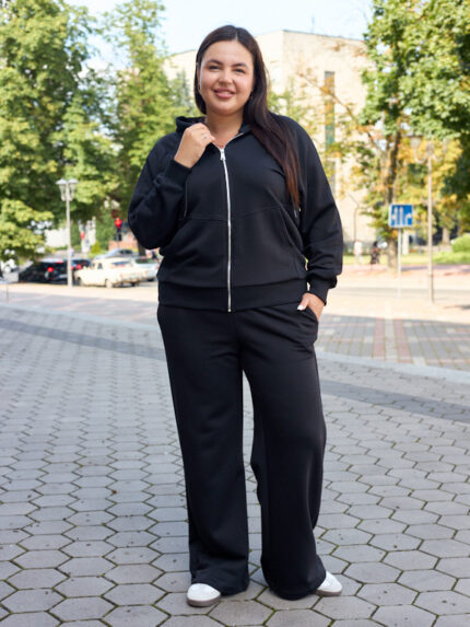 Костюм 26.3021 б Трикотаж петля, колір Чорний, 48(XL), 50(ХХL), 52(3XL)