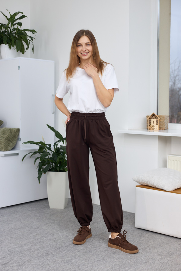 sera3400-1 Штани 26.2905 н Трикотаж двухнитка, колір Темний шоколад, 40(XS), 42(S), 44(М) - Зображення 1