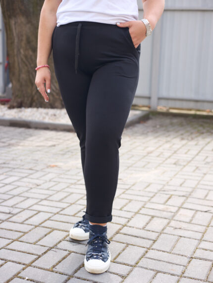 Штани 26.1530 б Трикотаж двухнитка, колір Чорний, 50(ХХL), 52(3XL), 54(4XL)