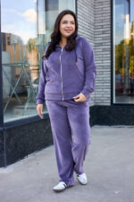 Костюм 26.2997 с.б Велюр тонкий, колір Баклажан, 52(3XL), 54(4XL), 56(5XL) - Зображення 6