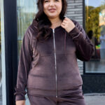 Костюм 26.2997 с.б Велюр тонкий, колір Темний шоколад, 52(3XL), 54(4XL), 56(5XL)