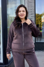 Костюм 26.2997 с.б Велюр тонкий, колір Темний шоколад, 52(3XL), 54(4XL), 56(5XL)
