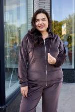 Костюм 26.2997 с.б Велюр тонкий, колір Темний шоколад, 52(3XL), 54(4XL), 56(5XL) - Зображення 6