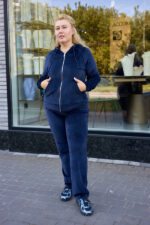 Костюм 26.2997 с.б Велюр тонкий, колір Темно синій, 52(3XL), 54(4XL), 56(5XL) - Зображення 6