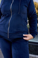 Костюм 26.2997 с.б Велюр тонкий, колір Темно синій, 52(3XL), 54(4XL), 56(5XL) - Зображення 5