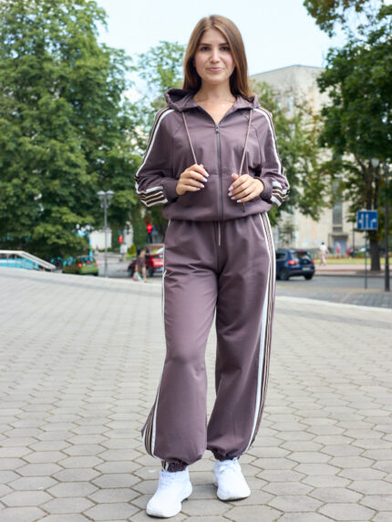 Костюм 26.3000 н Трикотаж двухнитка, колір Темно кавовий, 40(XS), 42(S), 44(М)