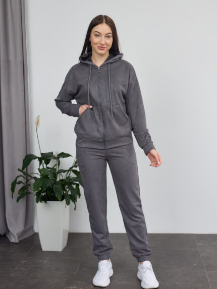 Костюм 26.1417 н Замш тонкий, колір Графіт, 42(S), 44(М), 46(L), 48(XL)