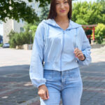 Кофта 26.3012 н Трикотаж двухнитка, колір Небесний, 40(XS), 42(S), 44(М)