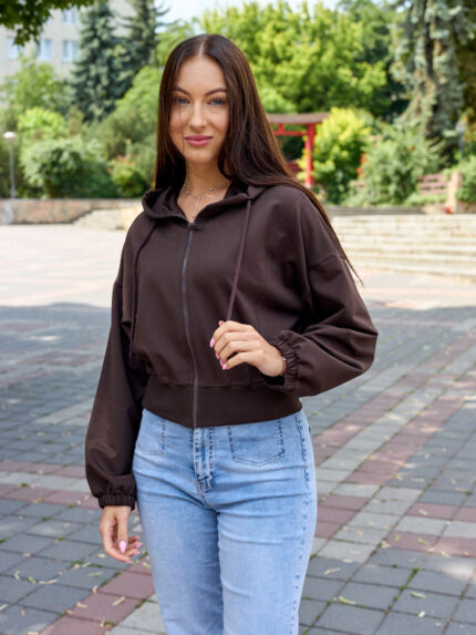 Кофта 26.3012 н Трикотаж двухнитка, колір Темний шоколад, 40(XS), 42(S), 44(М)