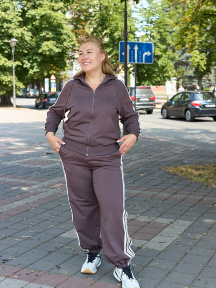 Костюм 26.3000 б Трикотаж двухнитка, колір Темно кавовий, 46(L), 48(XL), 50(ХХL)