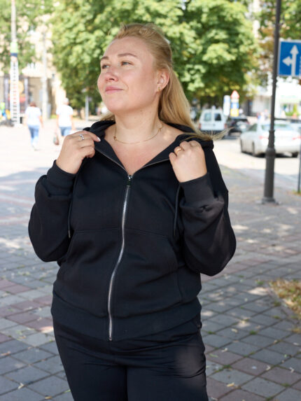 Кофта 26.3009 б Костюмна лакоста, колір Чорний, 48(XL), 50(ХХL), 52(3XL)