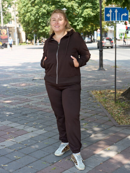 Костюм 26.2994 б Трикотаж двухнитка, колір Темний шоколад, 48(XL), 50(ХХL), 52(3XL)