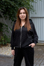 Костюм 26.2932 б Трикотаж двухнитка стрази, колір Чорний, 48(XL), 50(ХХL), 52(3XL)