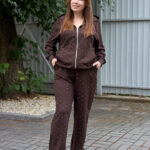 Костюм 26.2932 б Трикотаж двухнитка стрази, колір Темний шоколад, 48(XL), 50(ХХL), 52(3XL)