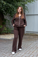 Костюм 26.2932 б Трикотаж двухнитка стрази, колір Темний шоколад, 48(XL), 50(ХХL), 52(3XL)