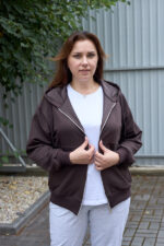 Кофта 26.3016 б Трикотаж двухнитка, колір Темний шоколад, 48(XL), 50(ХХL), 52(3XL)