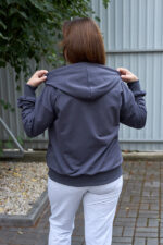Кофта 26.3016 б Трикотаж двухнитка, колір Графіт, 48(XL), 50(ХХL), 52(3XL) - Зображення 3